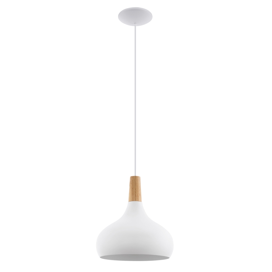 Eglo - Suspension sur câble 1xE27/60W/230V Ø 28 cm blanche