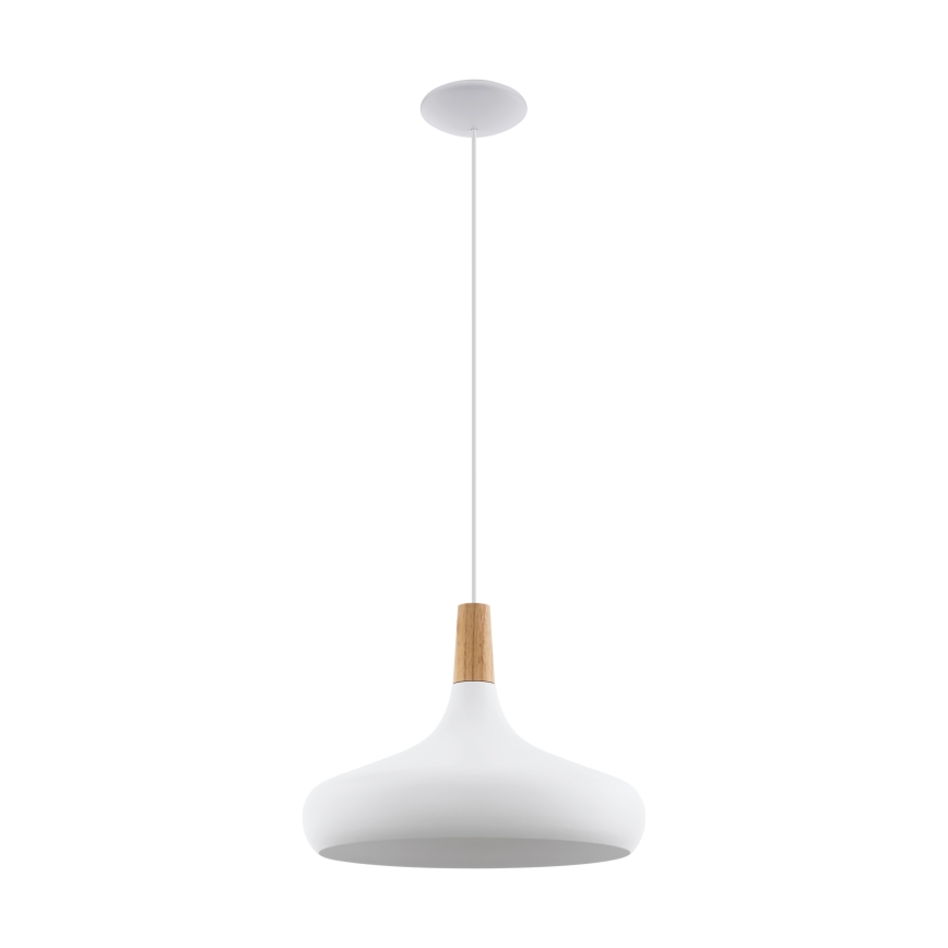 Eglo - Hanglamp aan kabel 1xE27/40W/230V Ø 40 cm wit