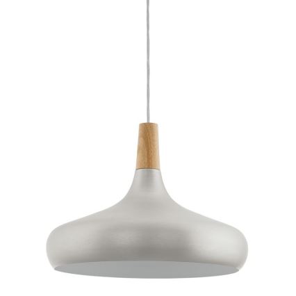 Eglo - Hanglamp aan een koord 1xE27/40W/230V diameter 40 cm zilver - FSC gecertificeerd