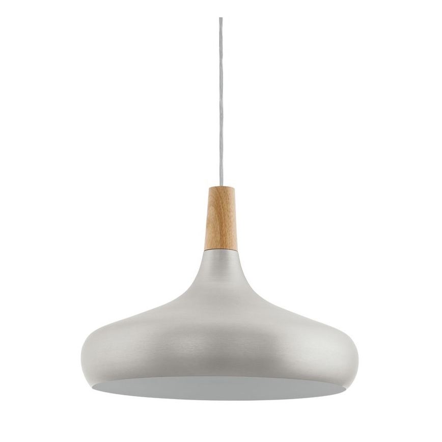 Eglo - Hanglamp aan een koord 1xE27/40W/230V diameter 40 cm zilver - FSC gecertificeerd