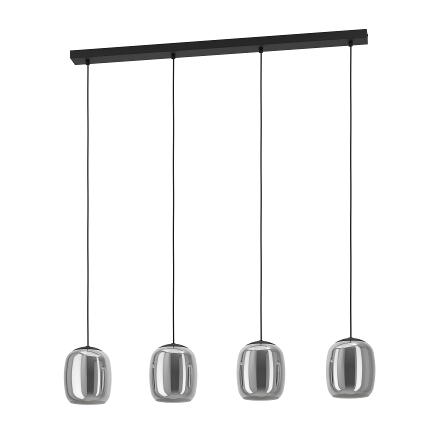 Eglo - Hanglamp aan een koord 4xE27/28W/230V grijs