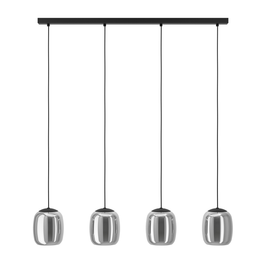 Eglo - Hanglamp aan een koord 4xE27/28W/230V grijs