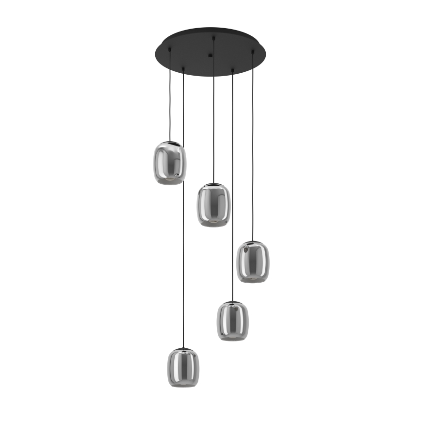 Eglo - Hanglamp aan een koord 5xE27/28W/230V grijs