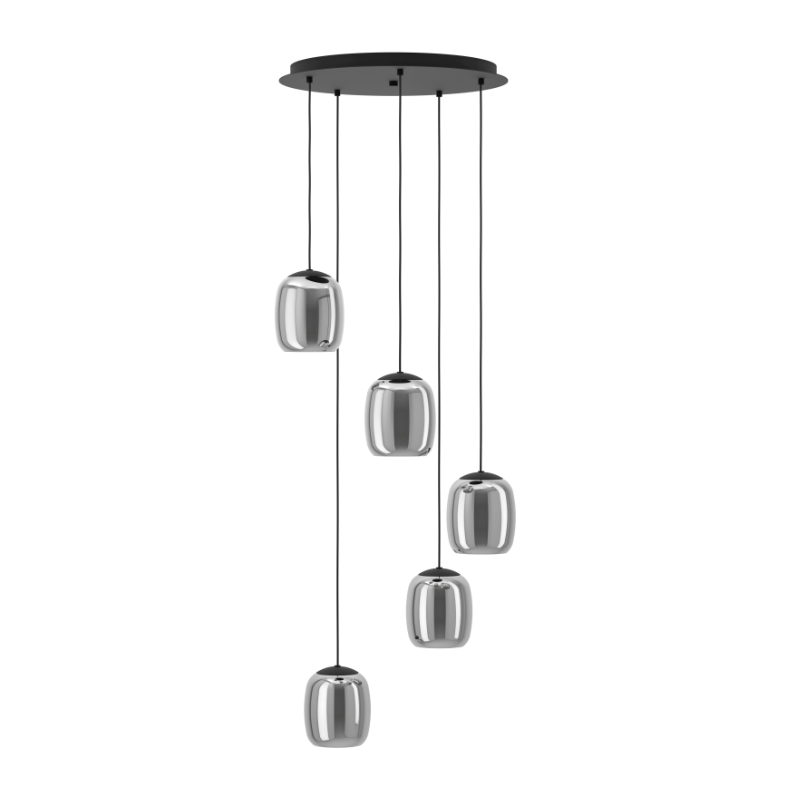 Eglo - Hanglamp aan een koord 5xE27/28W/230V grijs