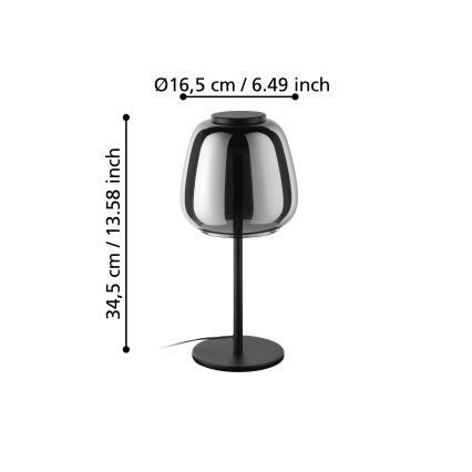 Eglo - Lampe de table dimmable LED RGBW LED/7,7W/230V 2700-6500K verre fumé