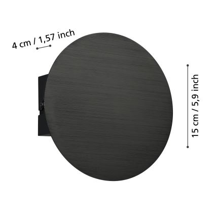 Eglo - LED wand verlichting LED/4W/230V 3000K zwart