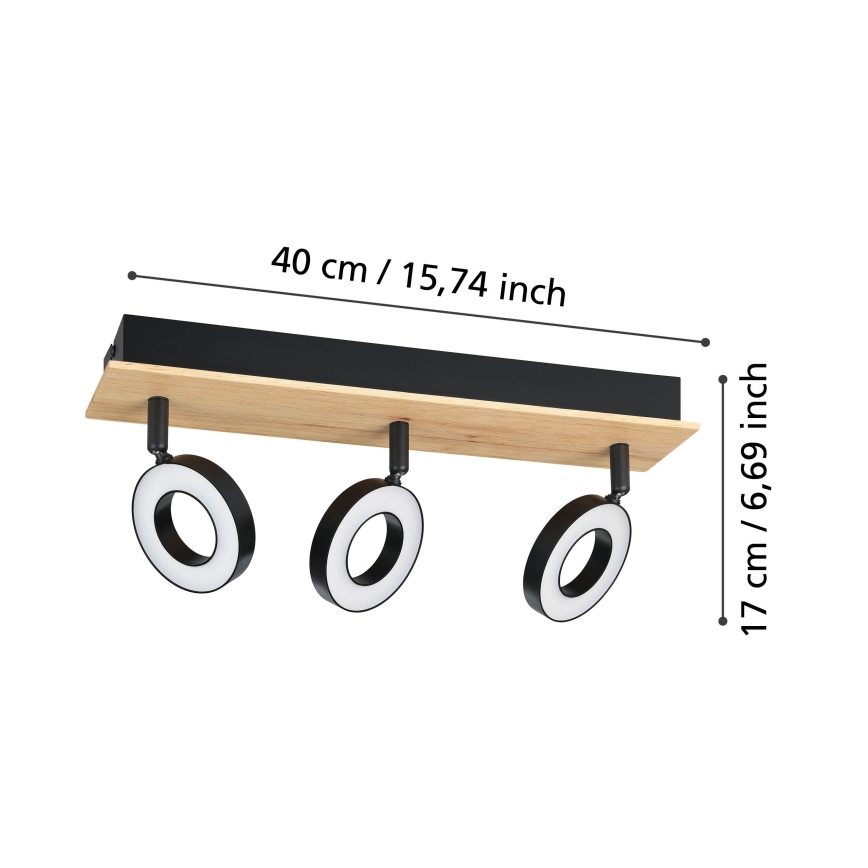 Eglo - Spot LED 3xLED/4,2W/230V noir/marron