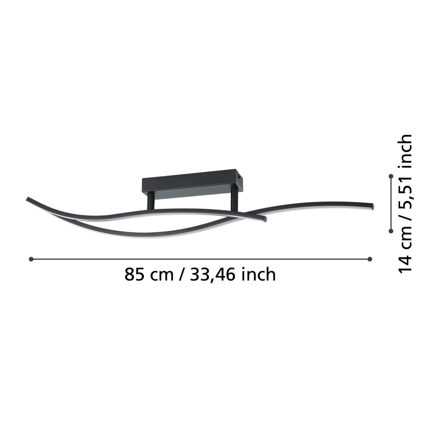 Eglo - Plafonnier LED/12W/230V 4000K noir