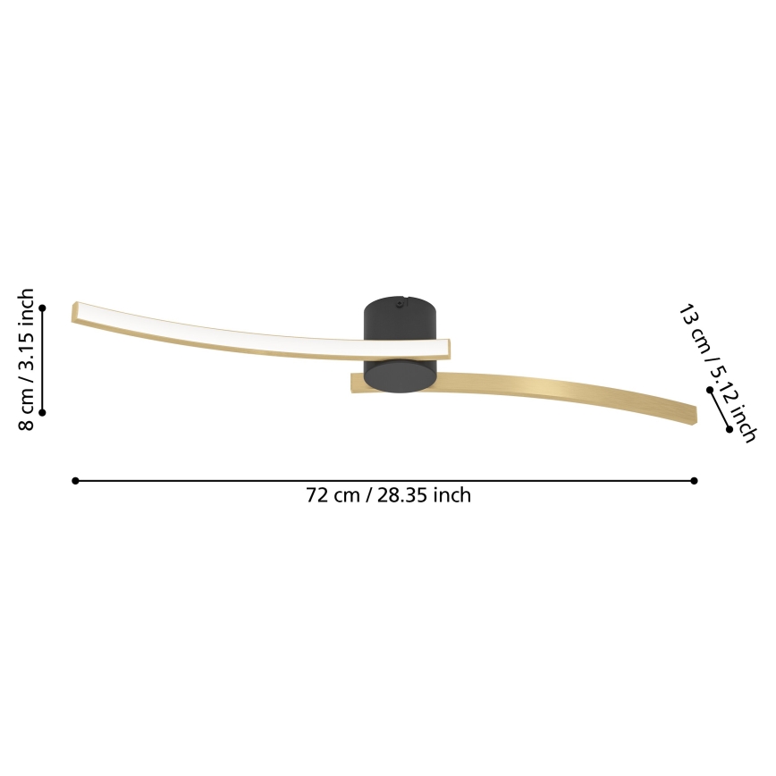 Eglo - Plafonnier LED/12W/230V 4000K doré