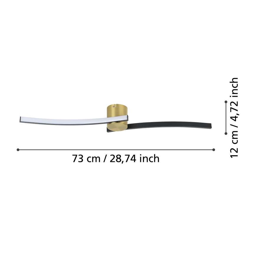 Eglo - Plafonnier LED/12W/230V 4000K noir