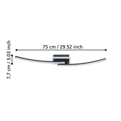 Eglo - LED Plafondlamp LED/12W/230V 4000K zwart