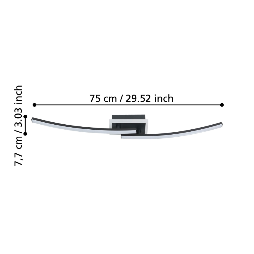 Eglo - LED Plafondlamp LED/12W/230V 4000K zwart
