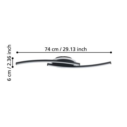 Eglo - LED Plafondlamp LED/12W/230V 4000K zwart