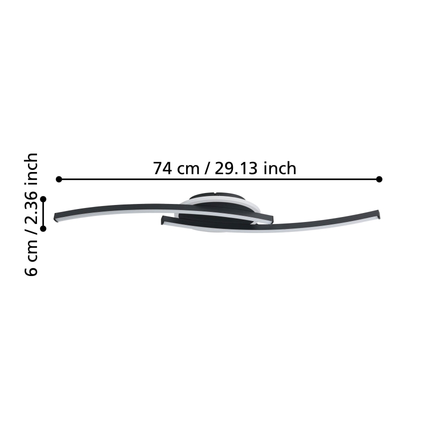 Eglo - LED Plafondlamp LED/12W/230V 4000K zwart