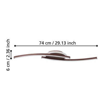Eglo - LED Plafondlamp LED/12W/230V 4000K koper