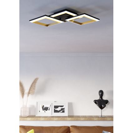 Eglo - Dimbare LED plafondlamp LED/20W/230V 4000K zwart/goud