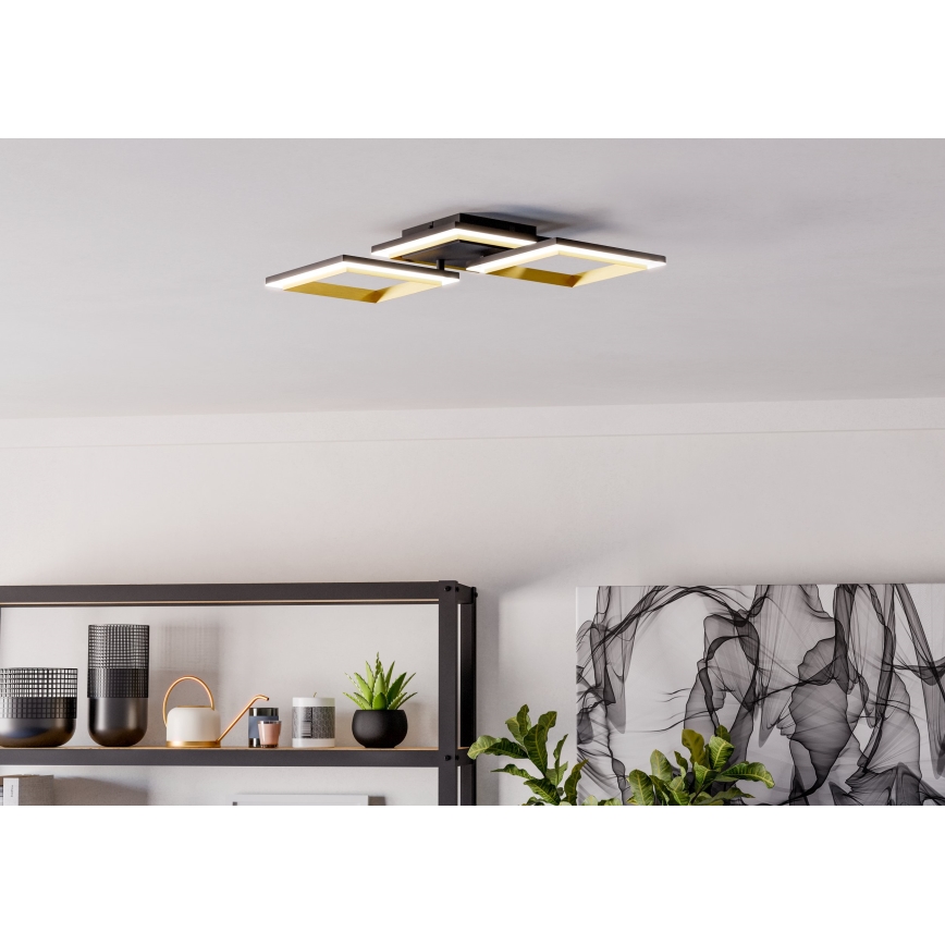 Eglo - Dimbare LED plafondlamp LED/20W/230V 4000K zwart/goud