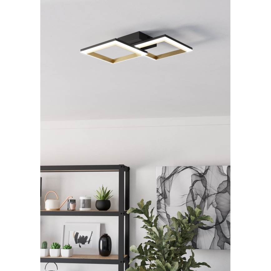 Eglo - Dimbare LED plafondlamp LED/18,4W/230V 4000K zwart/goud