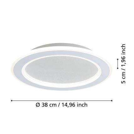 Eglo - Dimbare LED plafondlamp LED/20W/230V 2700-6500K wit + afstandsbediening