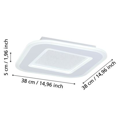 Eglo - Plafonnier à intensité variable LED/20W/230V 2700-6500K blanc + télécommande