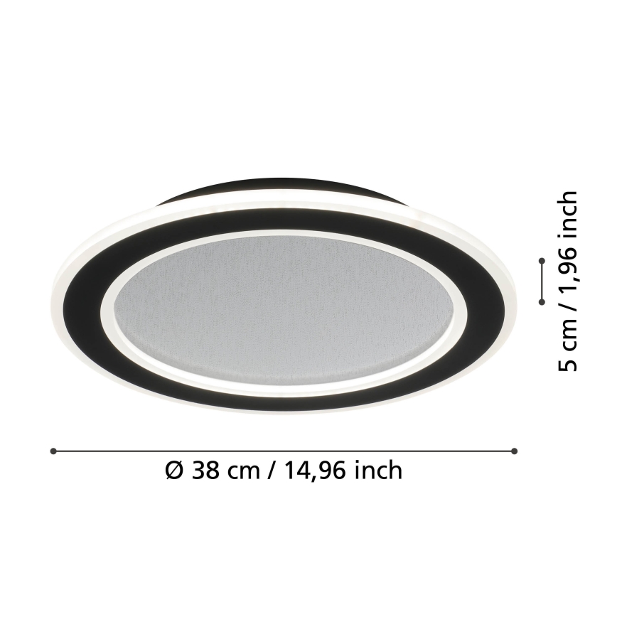 Eglo - Dimbare LED plafondlamp LED/20W/230V 2700-6500K zwart + afstandsbediening