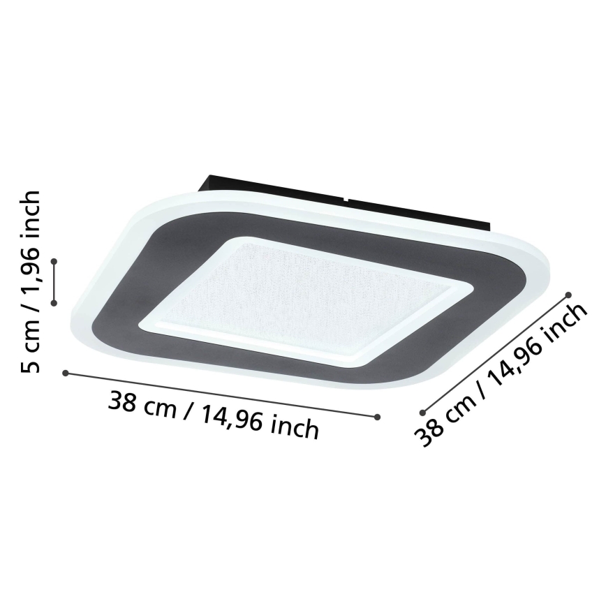 Eglo - Dimbare LED plafondlamp LED/20W/230V 2700-6500K zwart + afstandsbediening