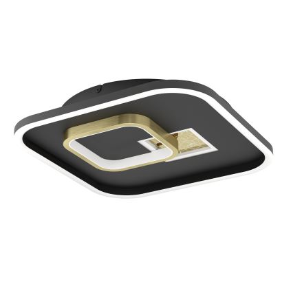 Eglo - LED Plafondlamp 1xLED/16,2W/230V + 1xLED/9,2W 38x38 cm zwart/goud