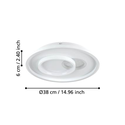 Eglo - LED Plafondlamp 1xLED/14W/230V + 1xLED/8,5W diameter 38 cm wit