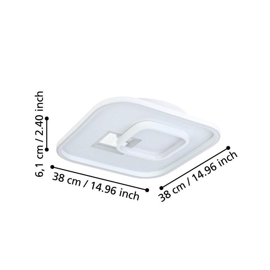 Eglo - LED Plafondlamp 1xLED/16,2W/230V + 1xLED/9,2W 38x38 cm wit