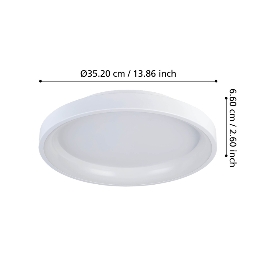 Eglo - Dimbare LED plafondlamp LED/12W/230V 2700-6500K wit + afstandsbediening