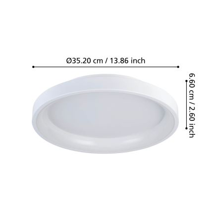 Eglo - Plafonnier à intensité variable LED/12W/230V 2700-6500K blanc + télécommande