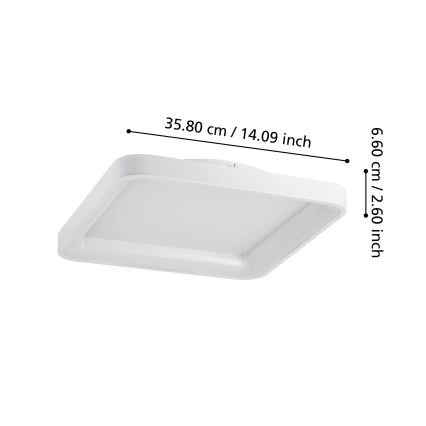 Eglo - Dimbare LED plafondlamp LORETELLO LED/12W/230V wit + afstandsbediening
