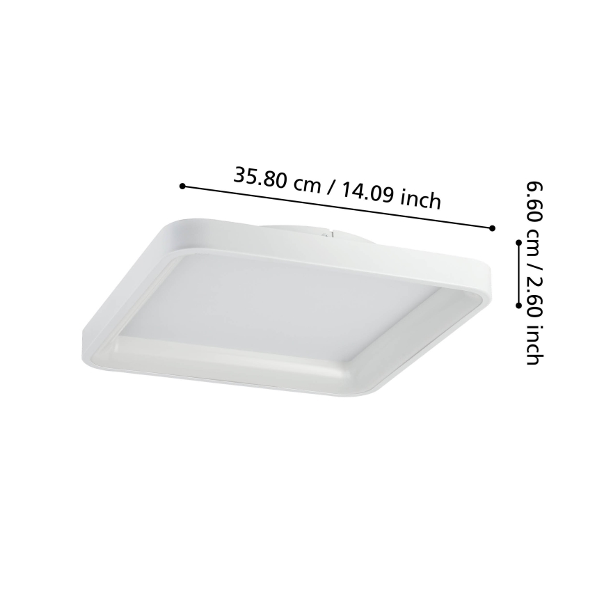 Eglo - Dimbare LED plafondlamp LORETELLO LED/12W/230V wit + afstandsbediening