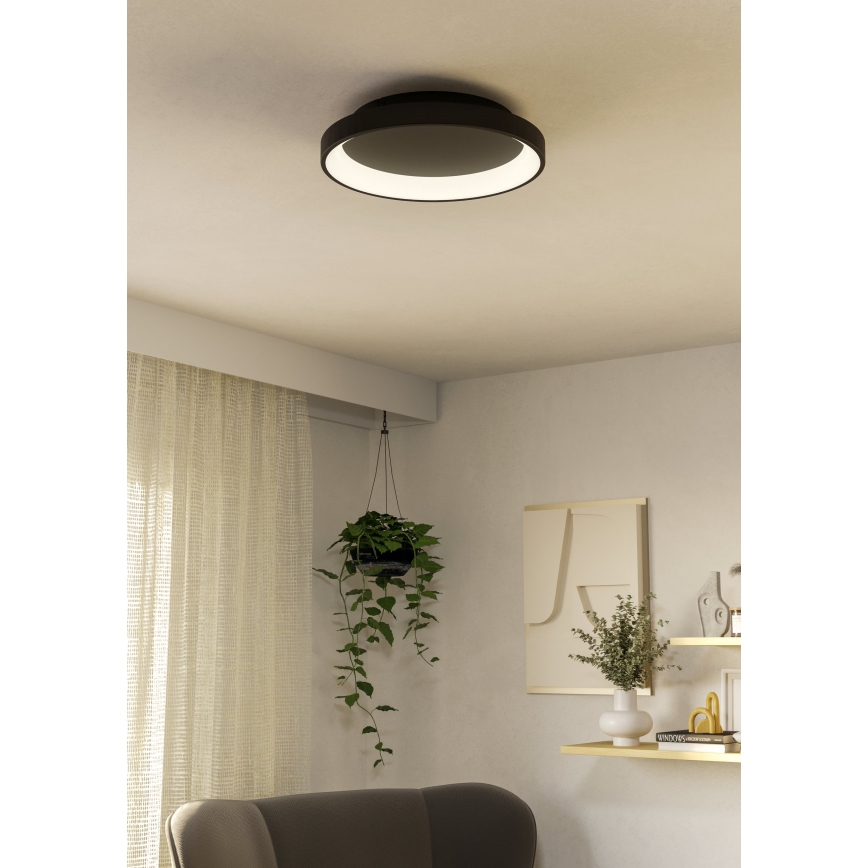 Eglo - Dimbare LED plafondlamp LED/12W/230V 2700-6500K zwart + afstandsbediening