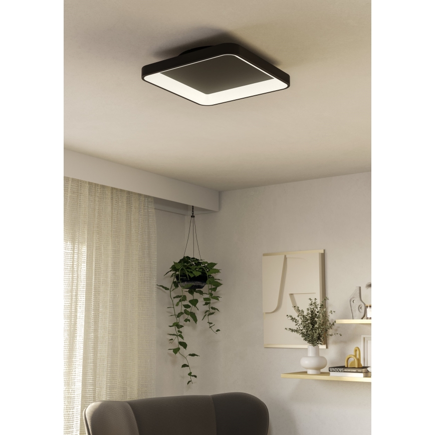 Eglo - Plafonnier à intensité variable LED/12W/230V 2700-6500K noir + télécommande