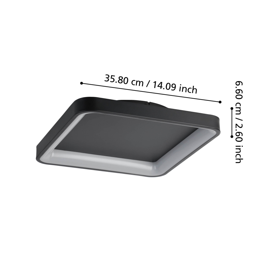 Eglo - Plafonnier à intensité variable LED/12W/230V 2700-6500K noir + télécommande