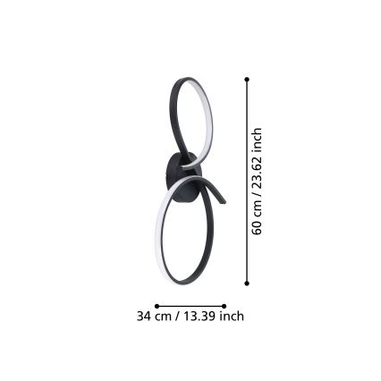 Eglo - Plafonnier LED/21W/230V 3000K noir