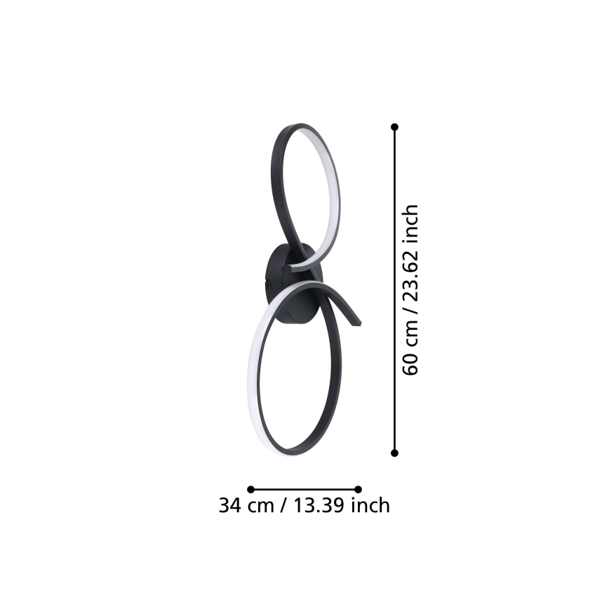 Eglo - Plafonnier LED/21W/230V 3000K noir