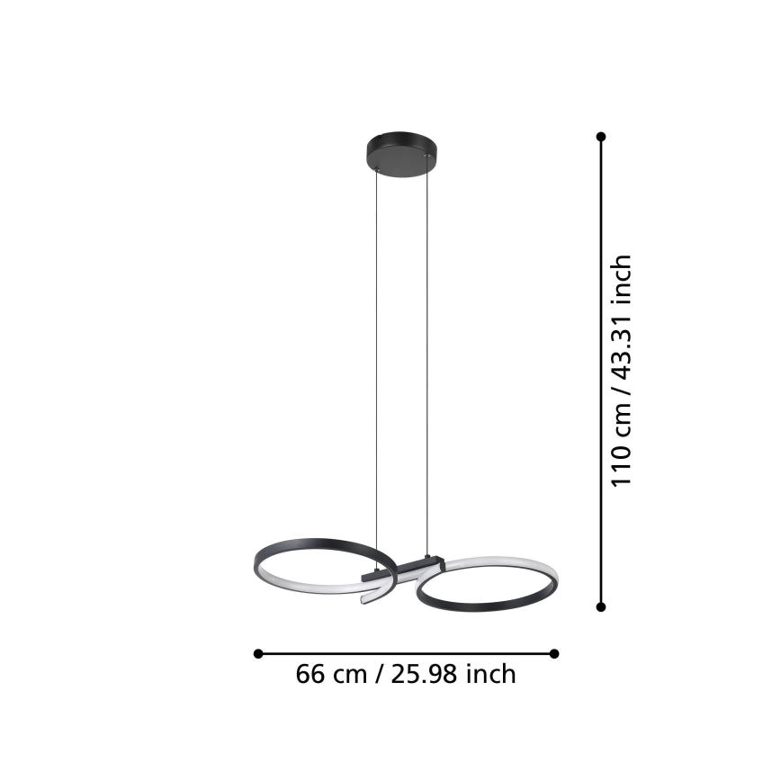 Eglo - LED Hanglamp aan een koord LED/21W/230V 3000K zwart