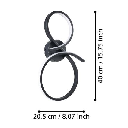 Eglo - Applique murale LED/11,4W/230V 3000K noir