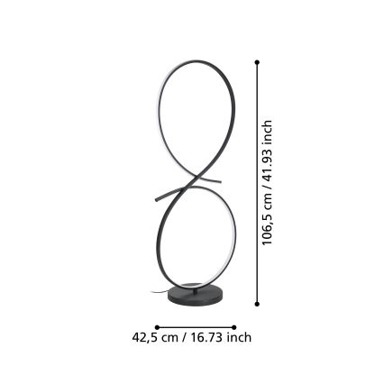 Eglo - Staande LED Lamp LED/20W/230V 3000K zwart