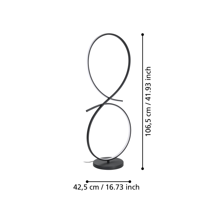 Eglo - Staande LED Lamp LED/20W/230V 3000K zwart