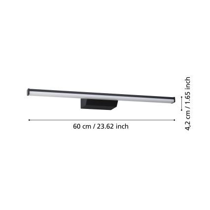 Eglo - LED RGBW Dimbaar badkamer spiegel verlichting LED/12W/230V 2700-6500K IP44 zwart