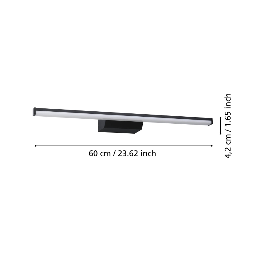 Eglo - LED RGBW Dimbaar badkamer spiegel verlichting LED/12W/230V 2700-6500K IP44 zwart