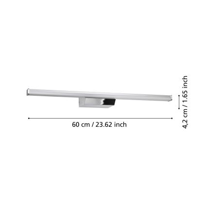 Eglo - LED RGBW Dimbaar badkamer spiegel verlichting LED/12W/230V 2700-6500K IP44 mat chroom