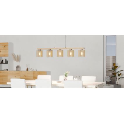 Eglo - Suspension sur câble 5xE27/28W/230V