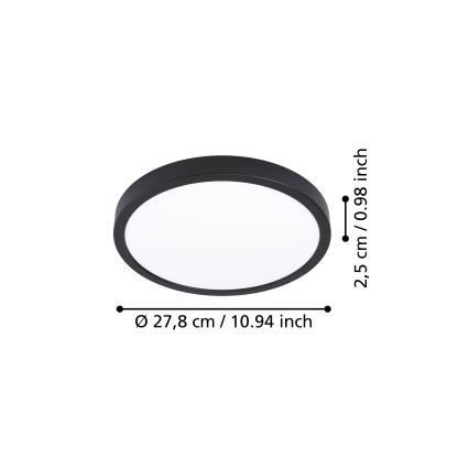 Eglo - LED plafondlamp LED/14,2W/230V 2700/4000/6500K Ø 27,8 cm zwart