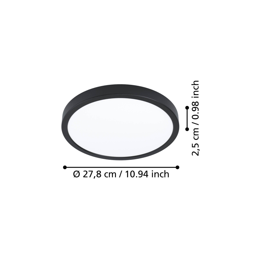 Eglo - LED plafondlamp LED/14,2W/230V 2700/4000/6500K Ø 27,8 cm zwart