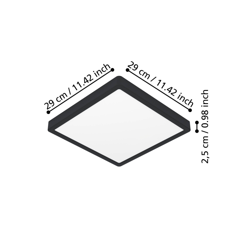 Eglo - LED plafondlamp LED/13W/230V 2700/4000/6500K 29x29cm zwart