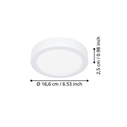 Eglo - Plafonnier LED/7,5W/230V 2700/4000/6500K Ø 16,6 cm blanc